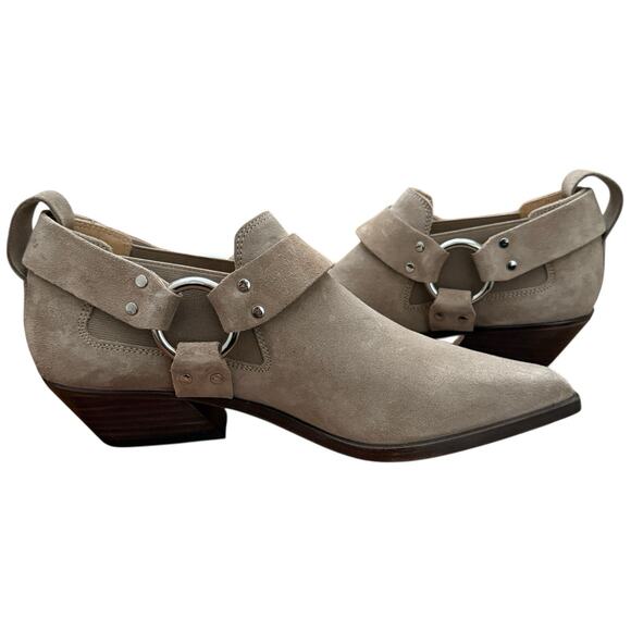 Rag & Bone Westin Harness Leather Booties In Light Sand Western Size 38 - Picture 9 of 12